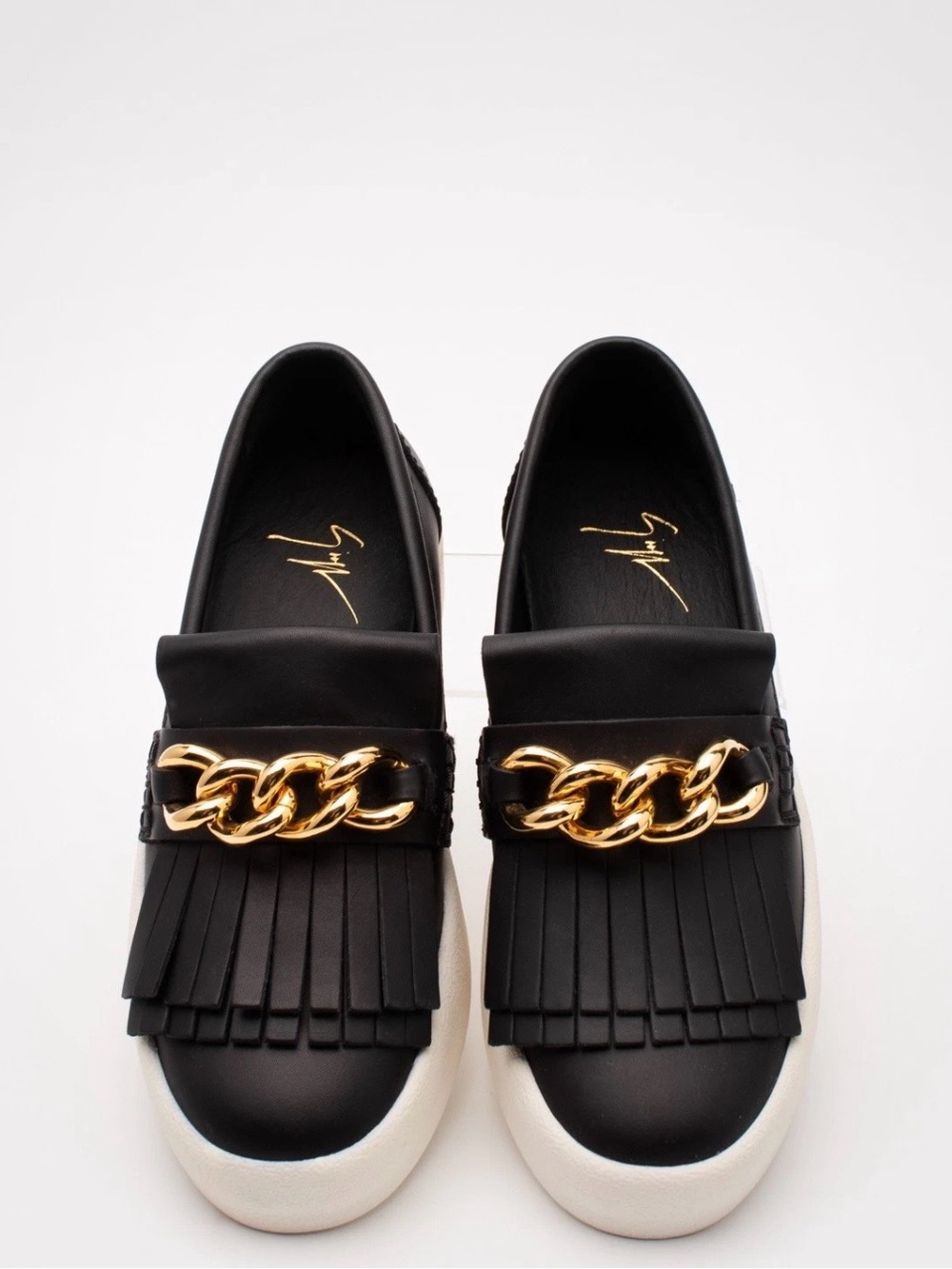GIUSEPPE ZANOTTI Leather Sneakers US7.5 UK4.5 EU37.5 Black Made in Italy